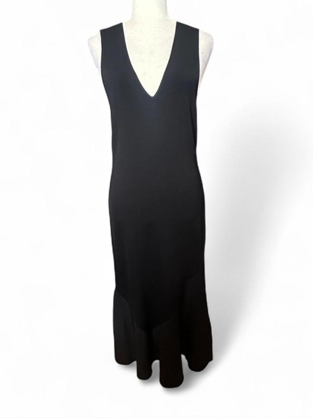 💜 Theory Black Gardella Lustrate V-Neck Dress (M)